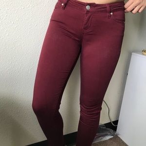 Maroon skinny jeans